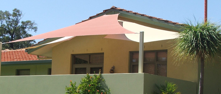 Shade awning on house image